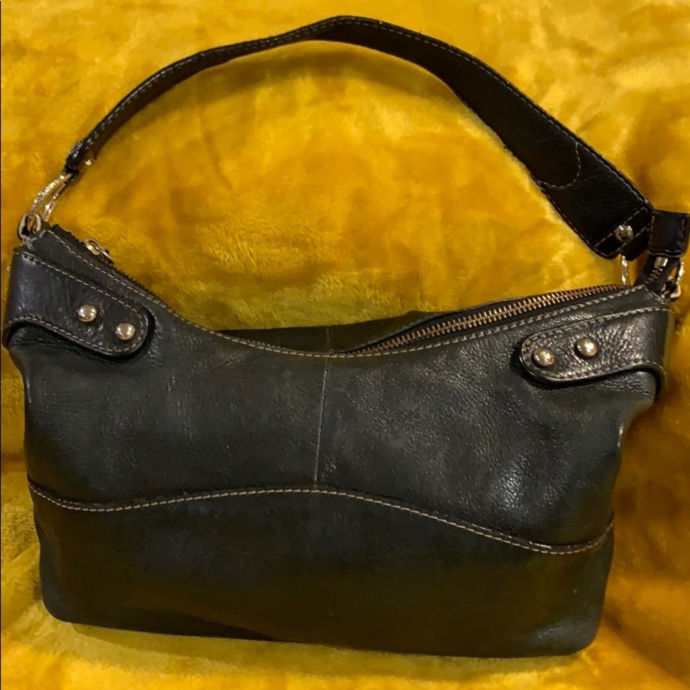 Black leather purse